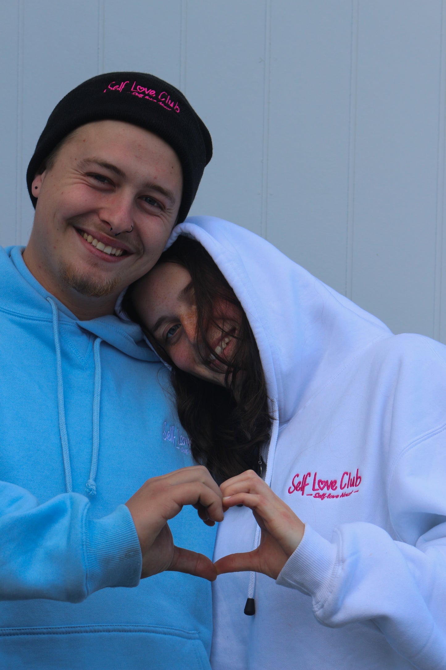 Self Love Club - White Hoodie & Pink Branding