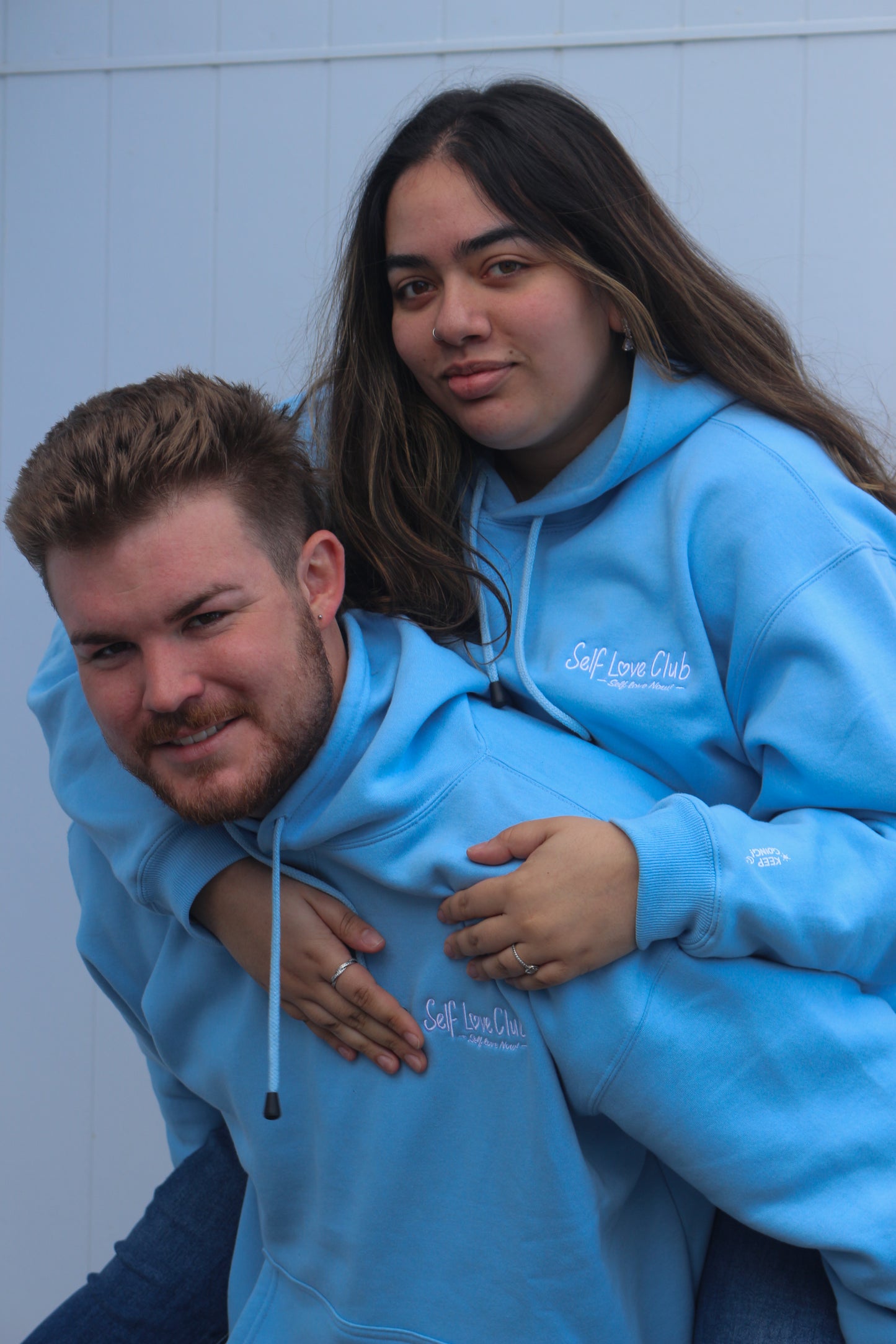 Self Love Club - Blue Hoodie White Branding
