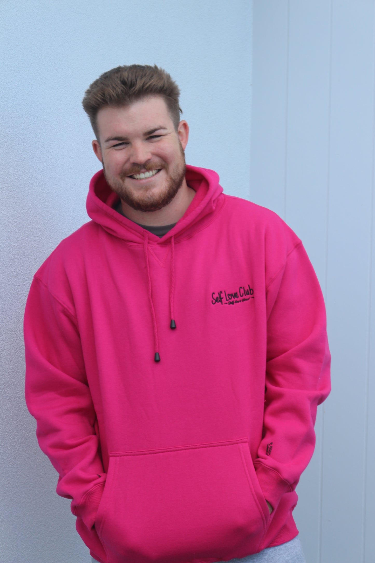 Self Love Club - Pink Hoodie Black Branding