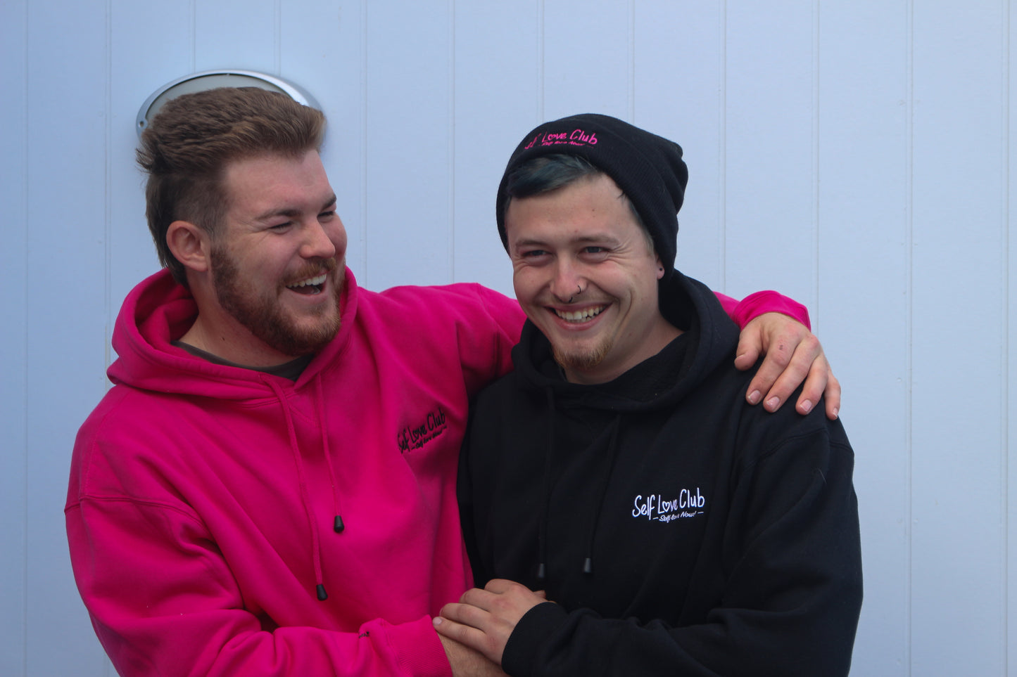 Self Love Club - Pink Hoodie Black Branding