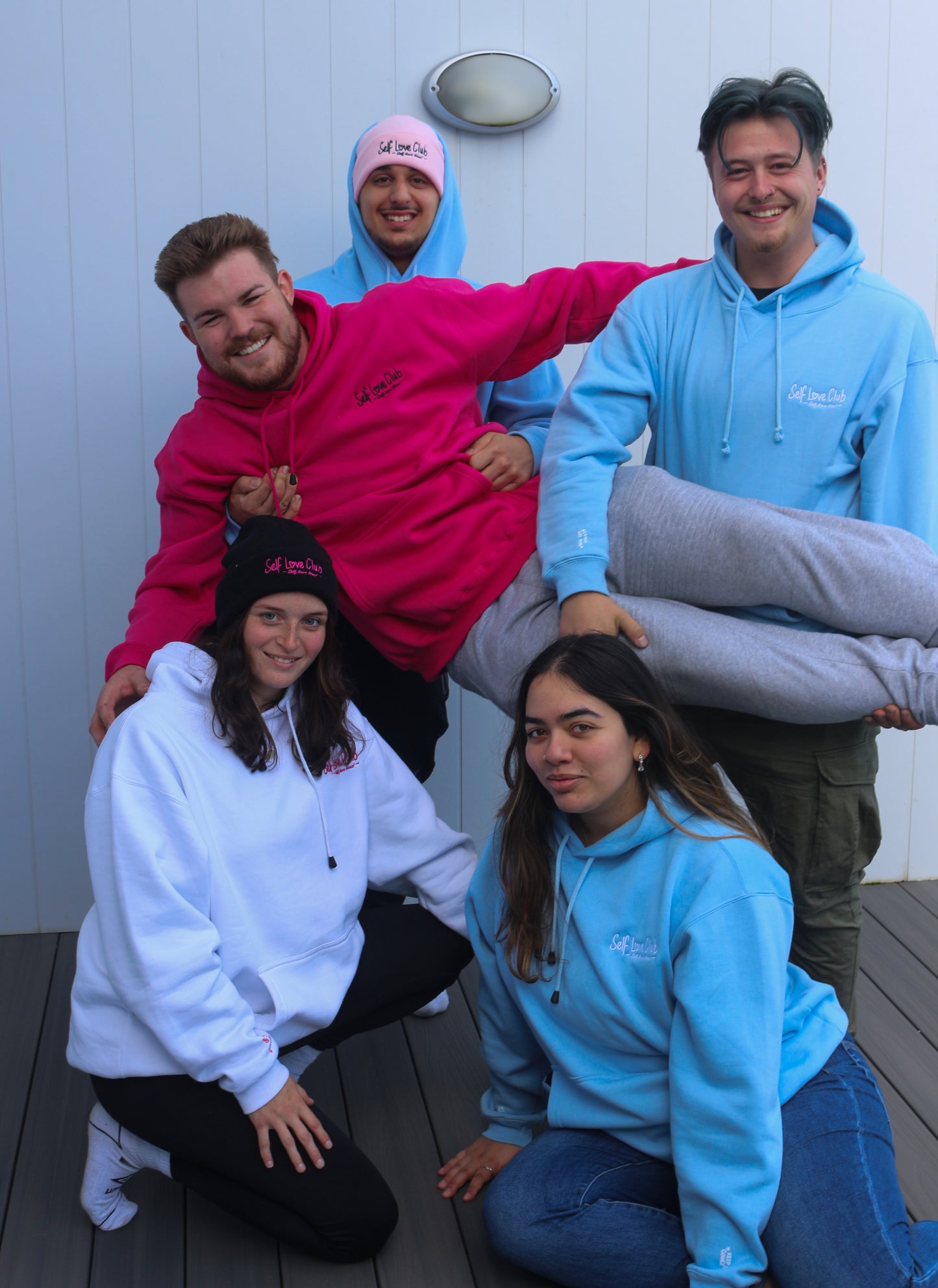 Self Love Club - White Hoodie & Pink Branding