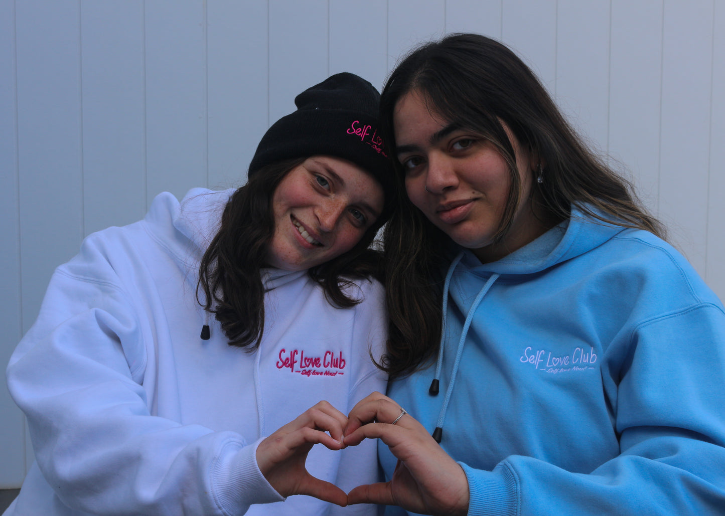 Self Love Club - Blue Hoodie White Branding