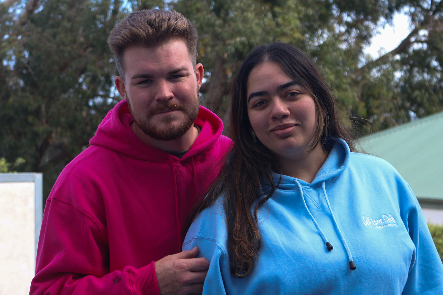 Self Love Club - Blue Hoodie White Branding