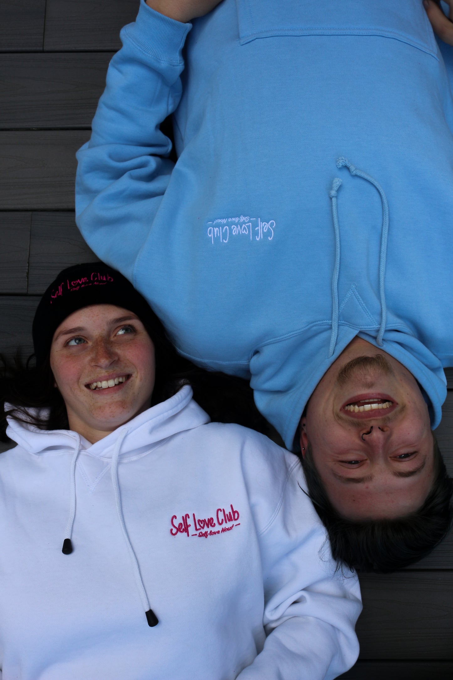 Self Love Club - White Hoodie & Pink Branding