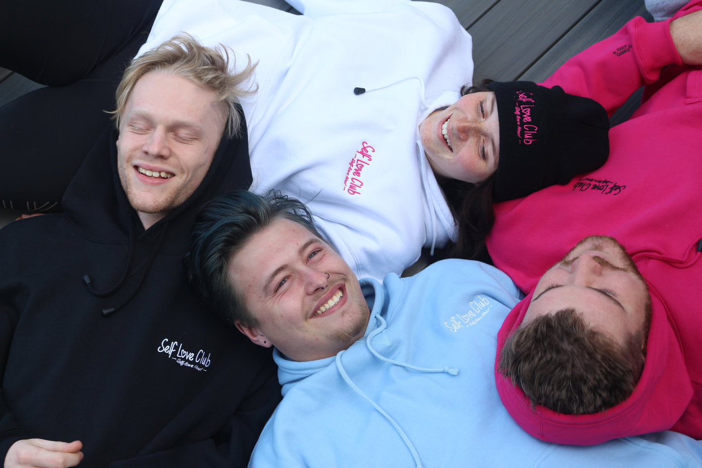 Self Love Club - Pink Hoodie Black Branding