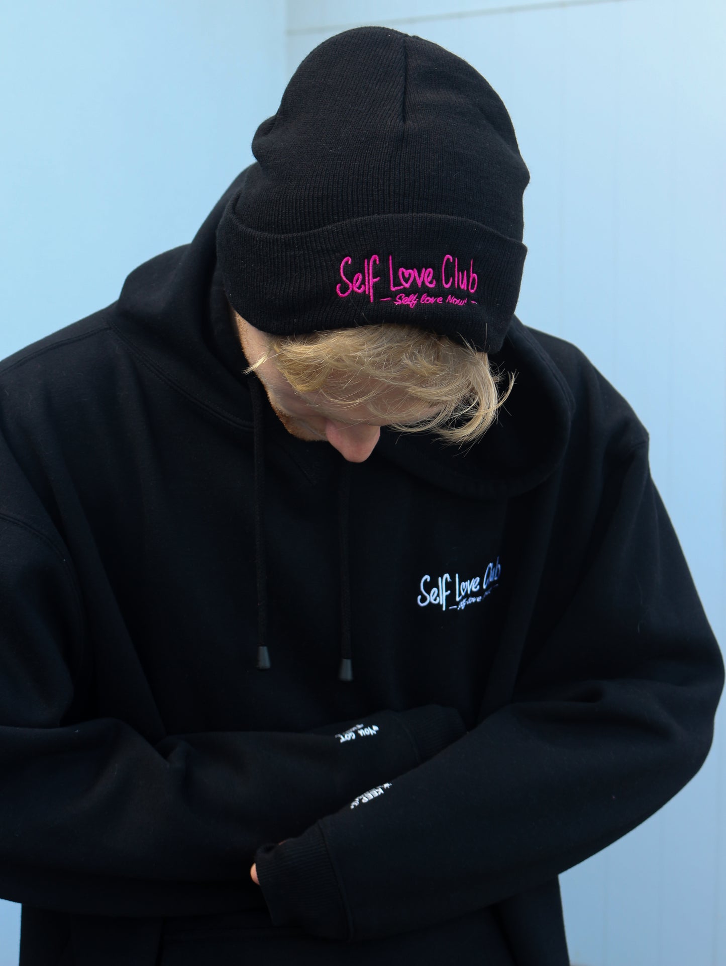 Self Love Club - Black Hoodie & White Branding