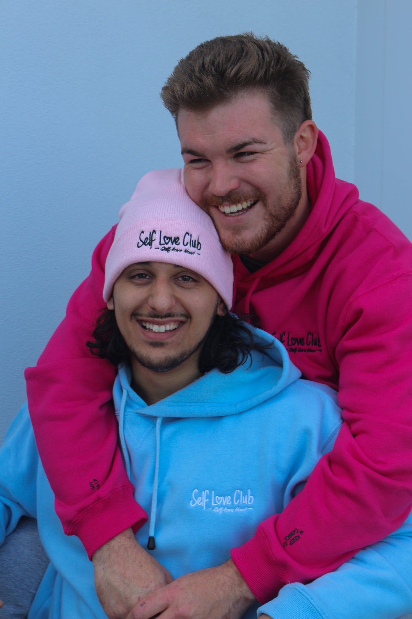 Self Love Club - Pink Beanie Black Branding