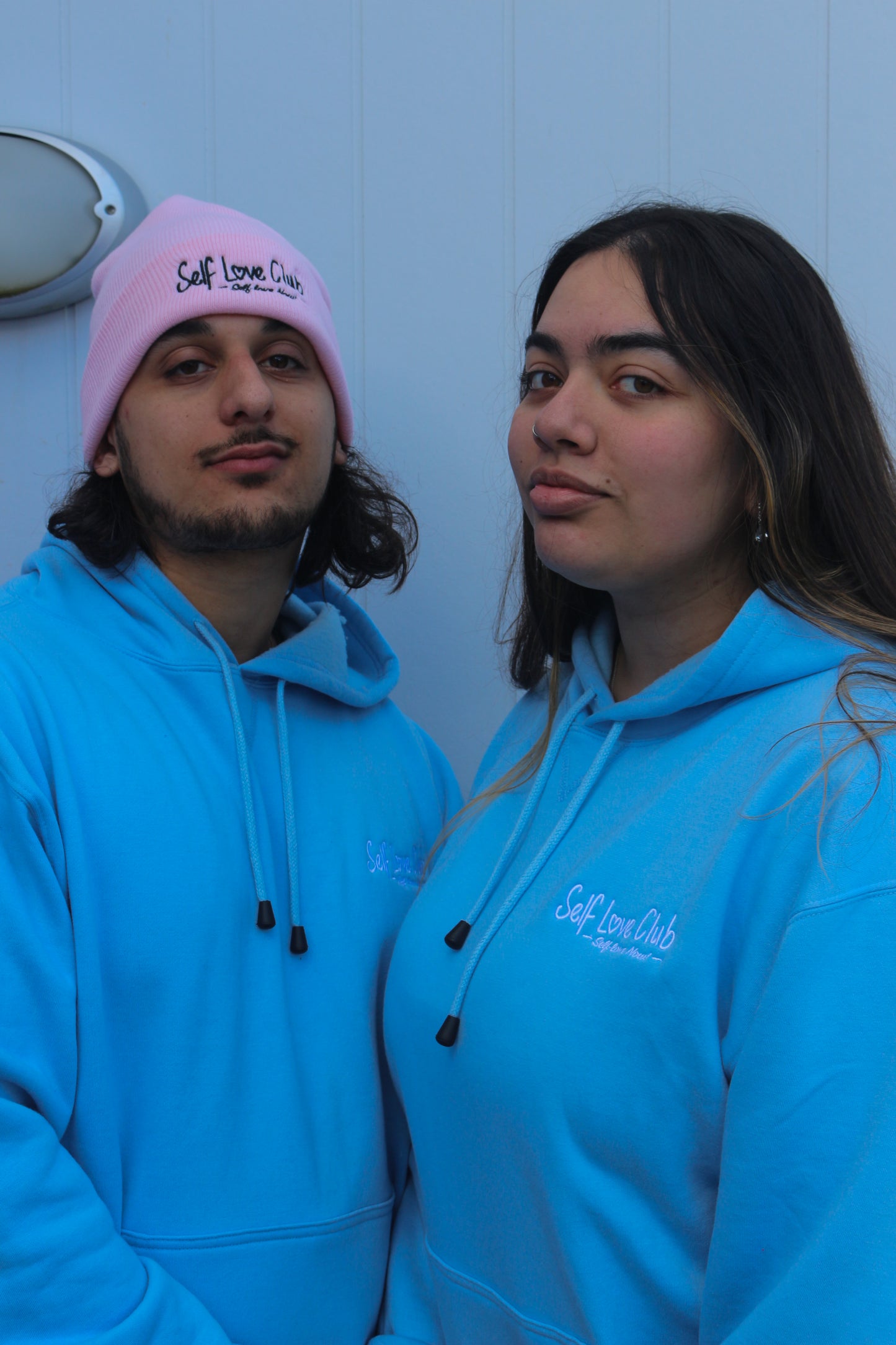Self Love Club - Blue Hoodie White Branding